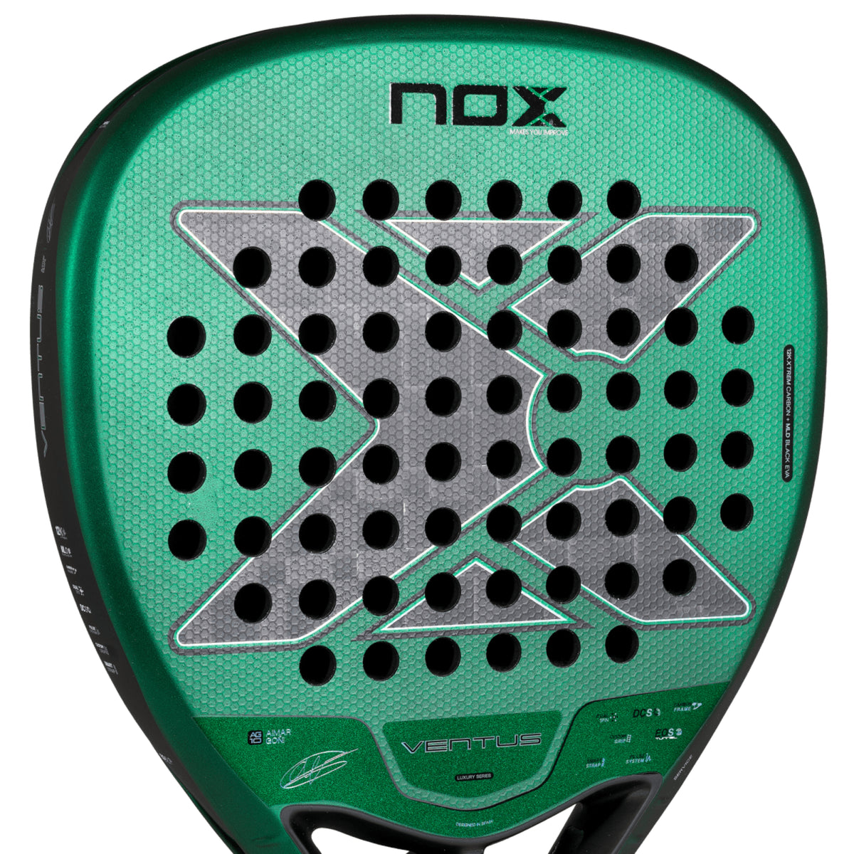 NOX Ventus Attack 12K XTREM 2027 Padel racket, Dual Spin face texture detail