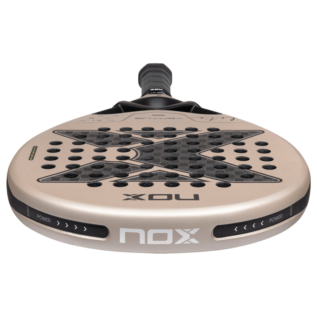 NOX Ventus Hybrid 12K Lite 2027 Padel racket, teardrop head shape detail
