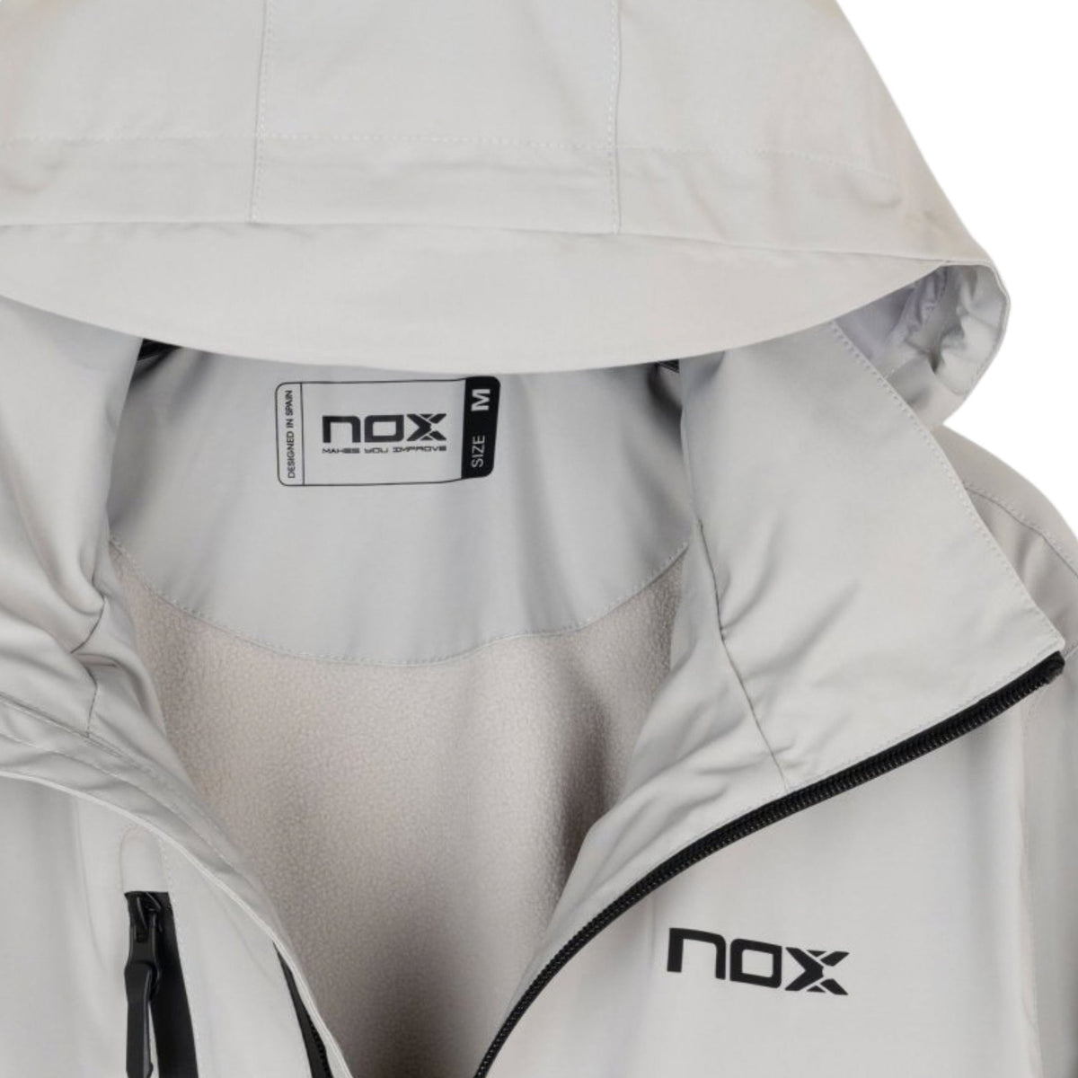 NOX Team Softshell Jacket Men - Light Grey - Hood and collar detail