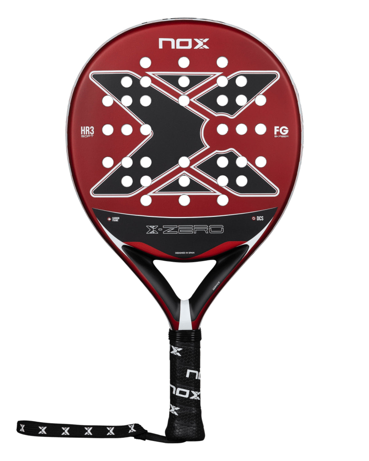 NOX X-Zero Red 2026 Padel racket, front face with round head and matt finish
