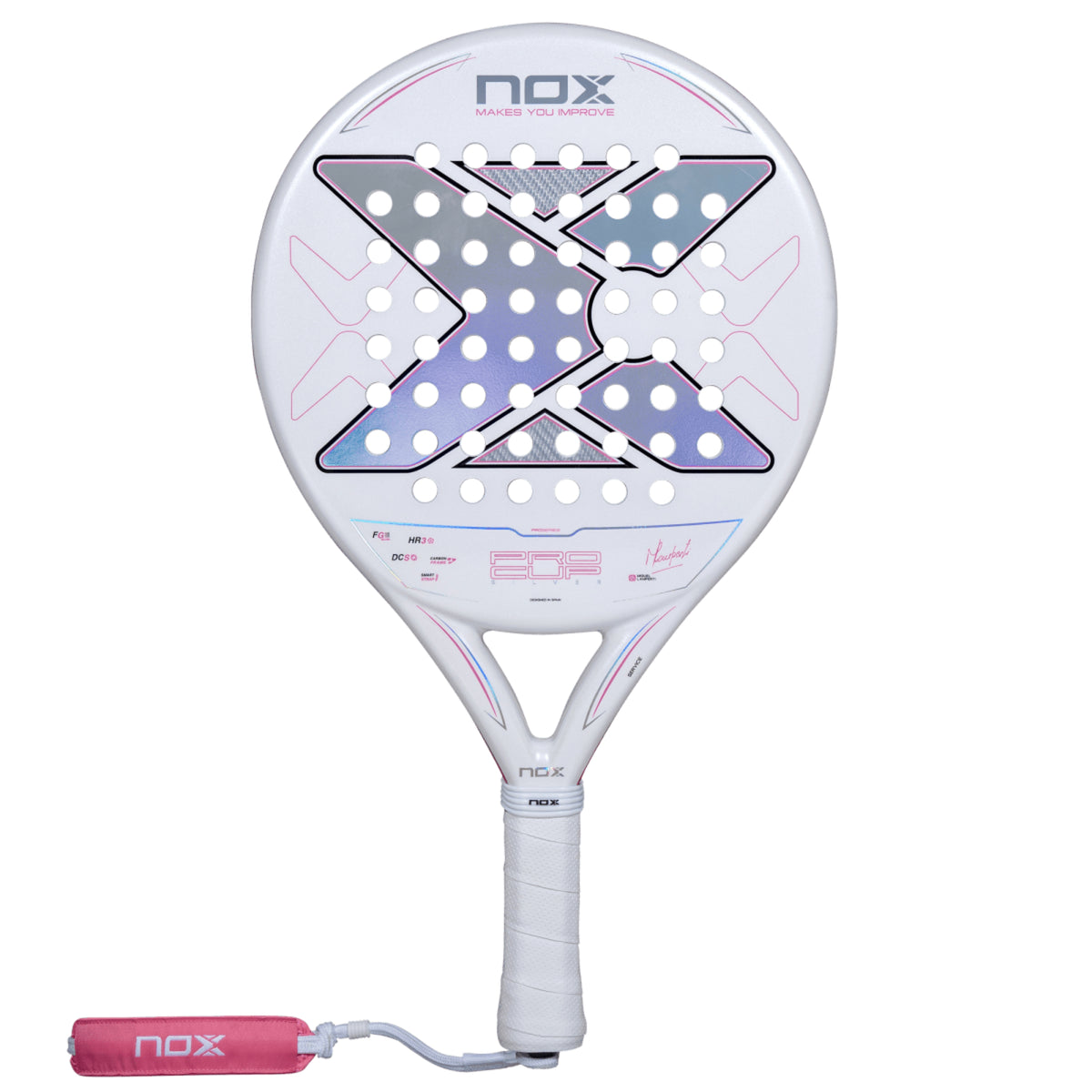 NOX ML10 Pro Cup Silver 2027 Padel racket, front face with round head