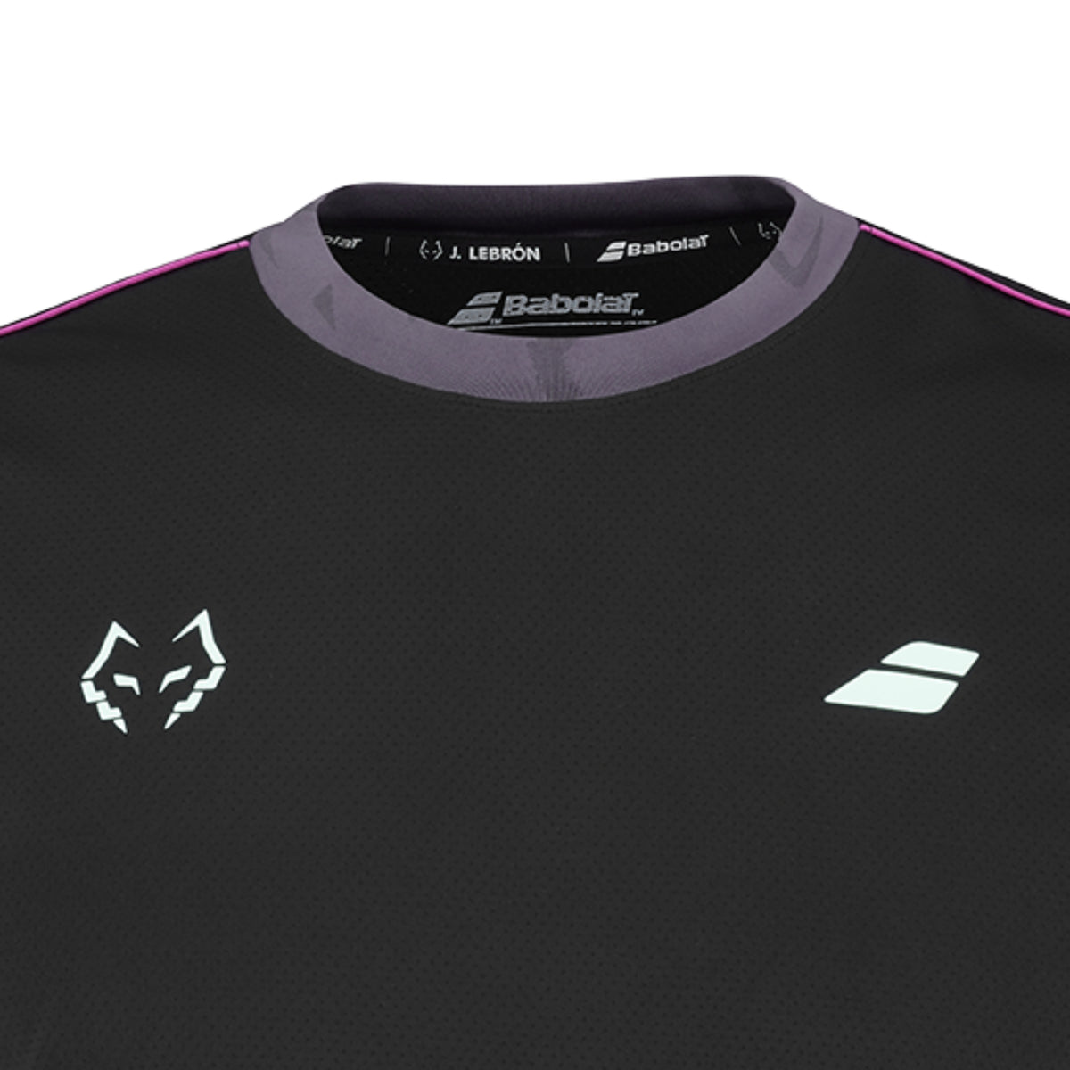 Babolat Lebron Crew Neck T-Shirt Men - Black - Crew neck and chest detail