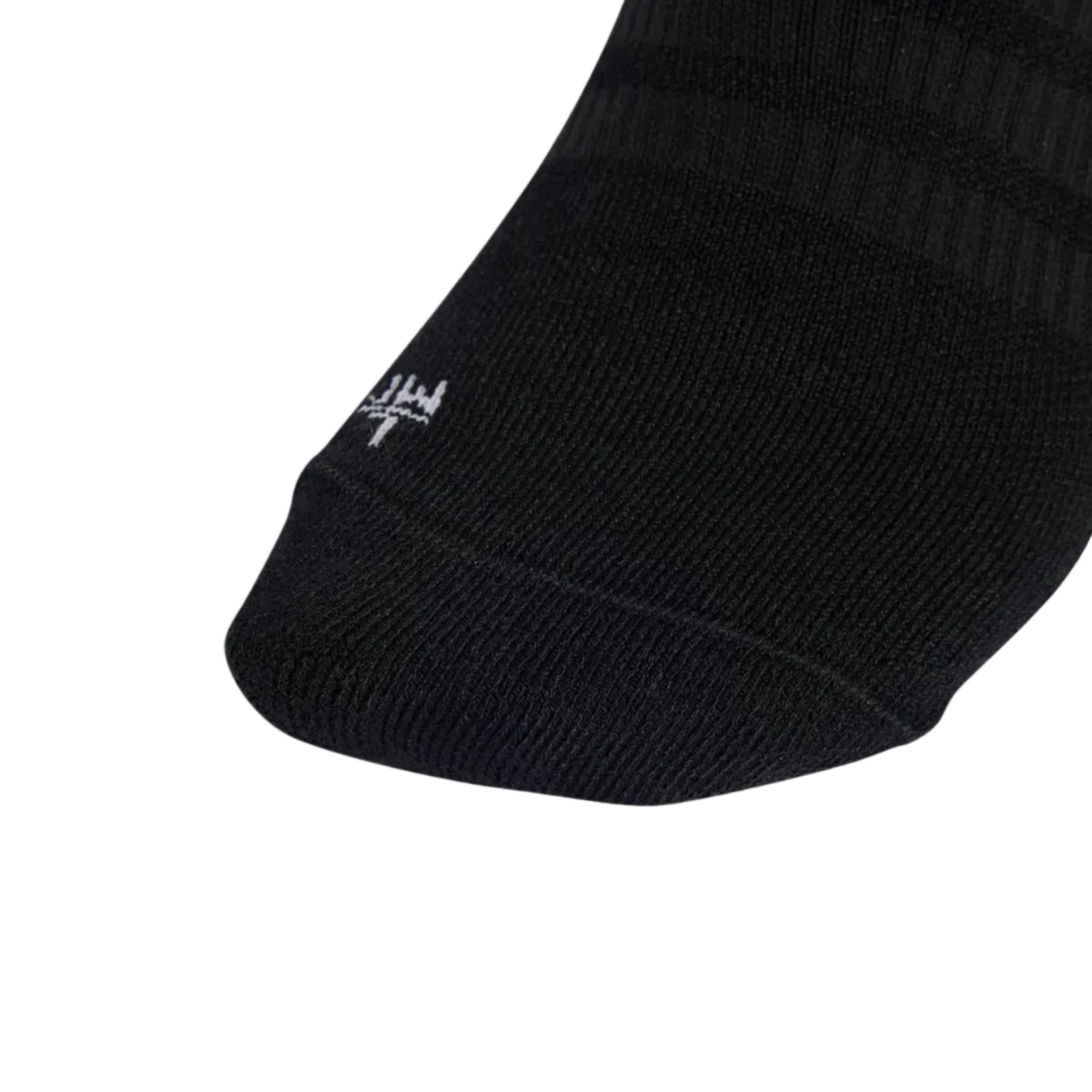 Adidas Tennis Low Socks IA7540 Black/Grey - intentional detail close-up black sock toe fabric and grey marking