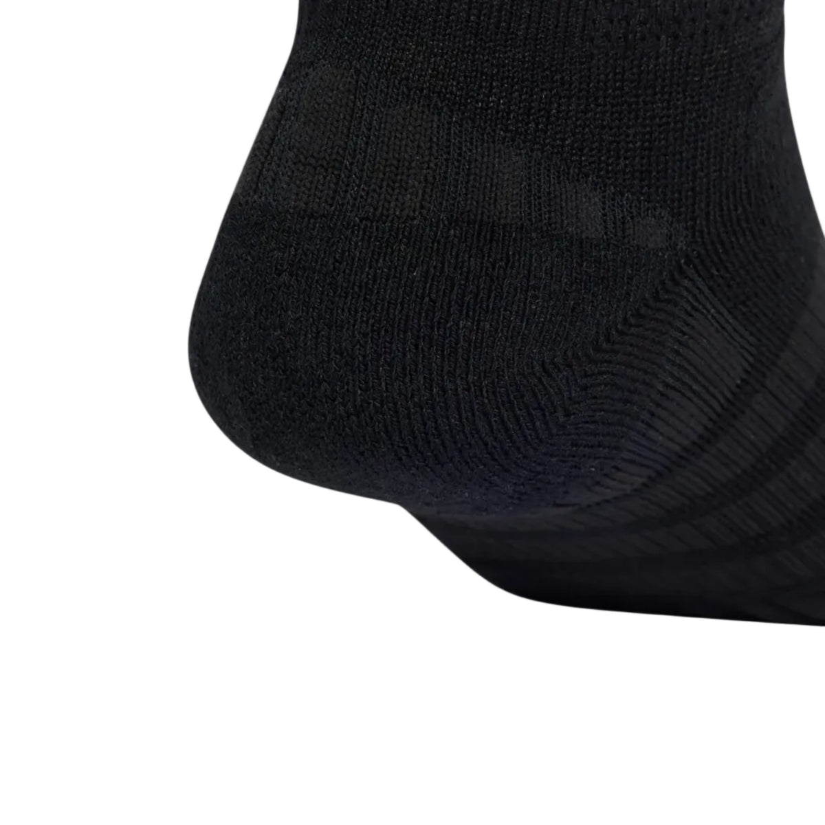 Adidas Tennis Low Socks IA7540 Black/Grey - intentional detail close-up black sock heel and knit texture