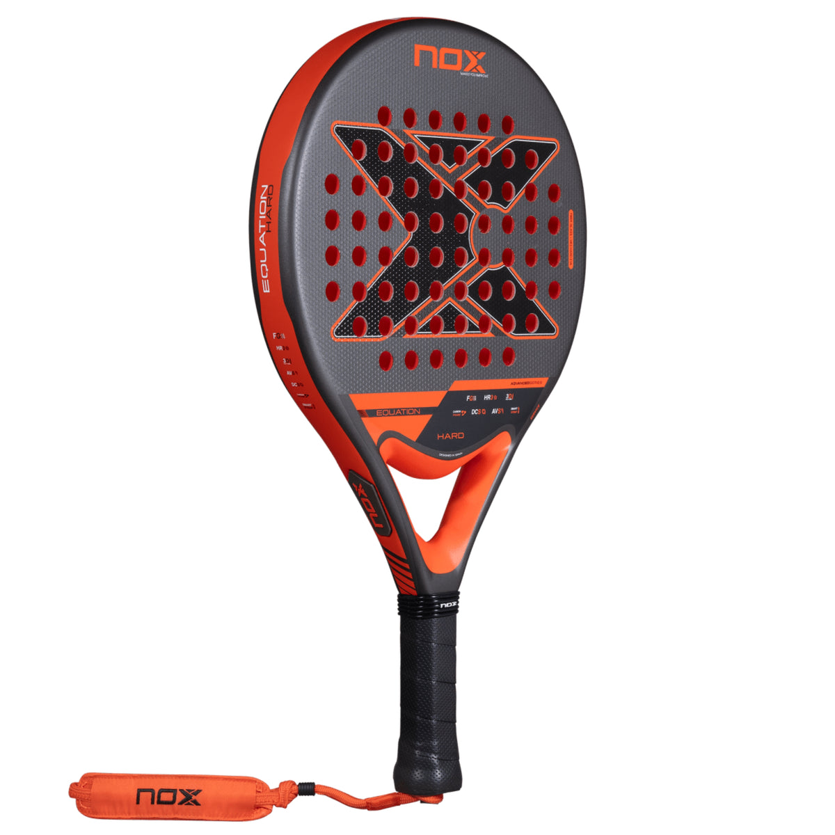 NOX Equation HARD Advanced 2027 Padel racket, back face with round head