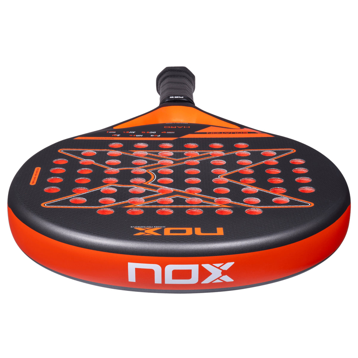 NOX Equation HARD Advanced 2027 Padel racket, round head shape detail