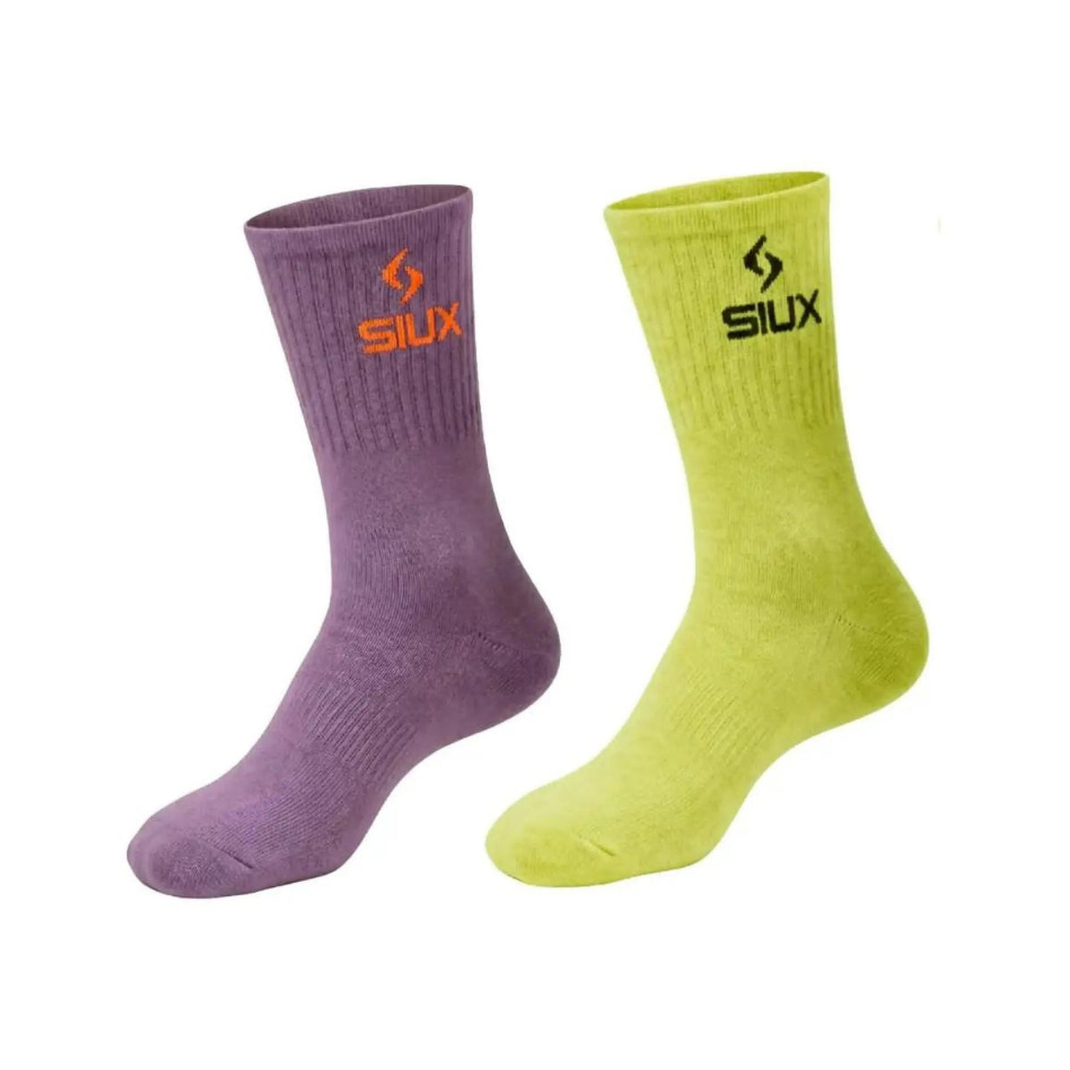 Siux Groove 26 High Socks 2-Pack - Green/Purple - Green and purple colour overview