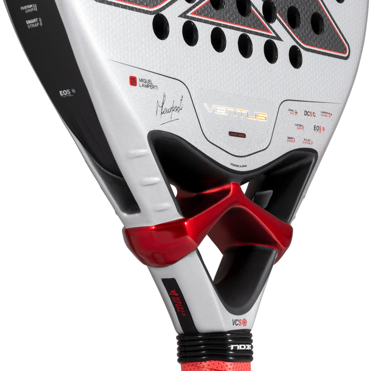 NOX Ventus Control 3K 2027 Padel racket, heart bridge detail