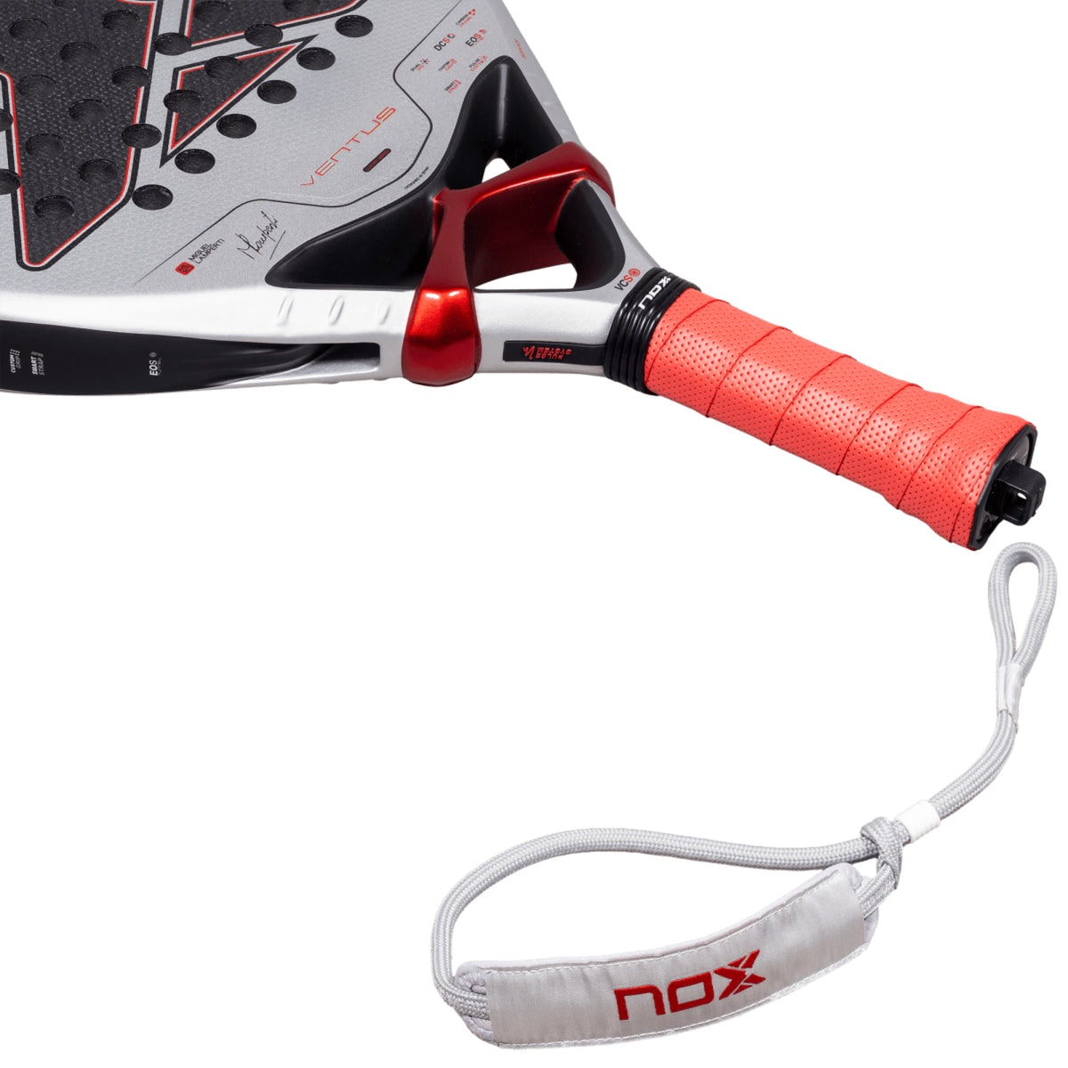 NOX Ventus Control 3K 2027 Padel racket, handle and strap detail