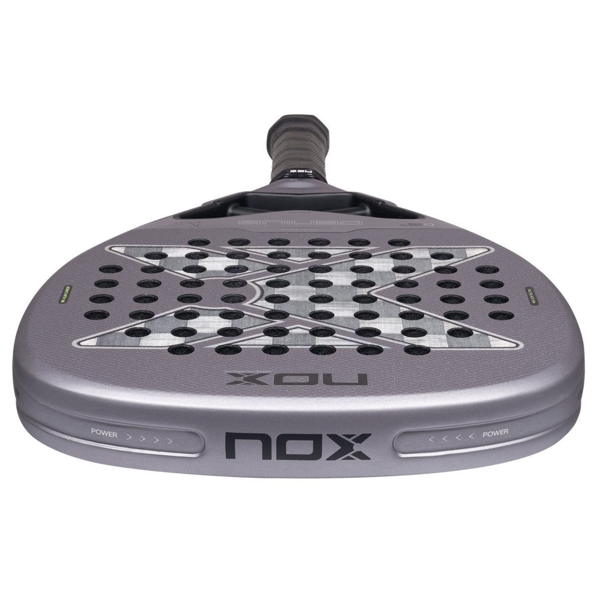 NOX Genius Attack 18K Alum 2027 Padel racket, diamond head shape detail