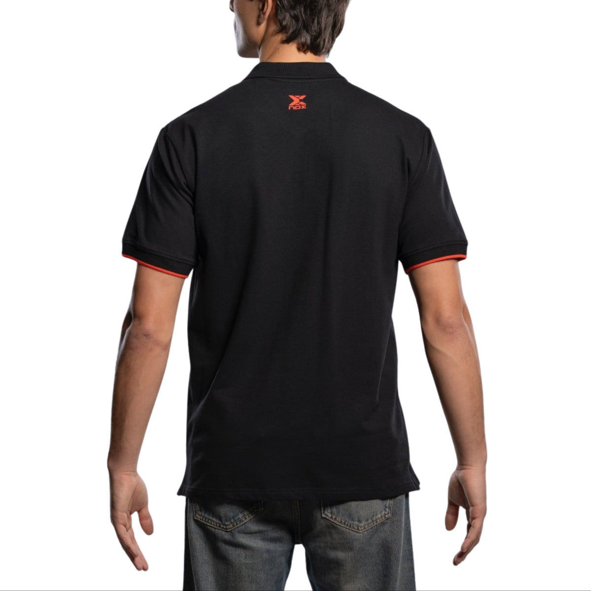 NOX Men's CORP Polo Shirt - Black — model back