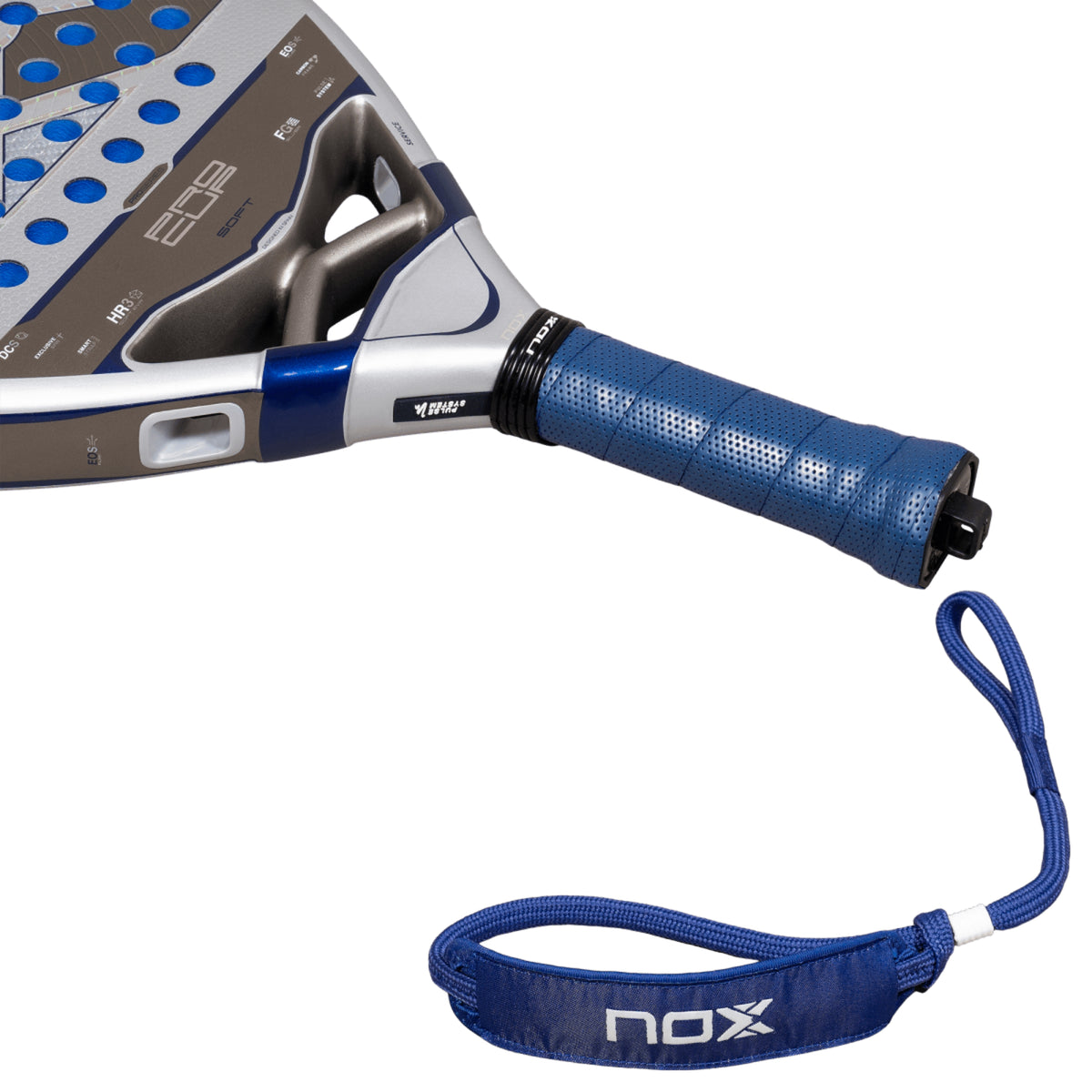 NOX Pro Cup SOFT 2027 Padel Racket, handle and strap detail