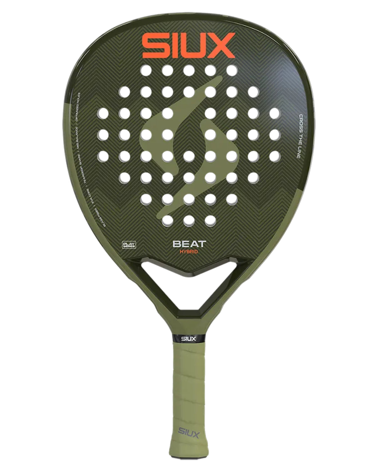 Siux Beat Hybrid 2026 Padel Racket, straight front face in green