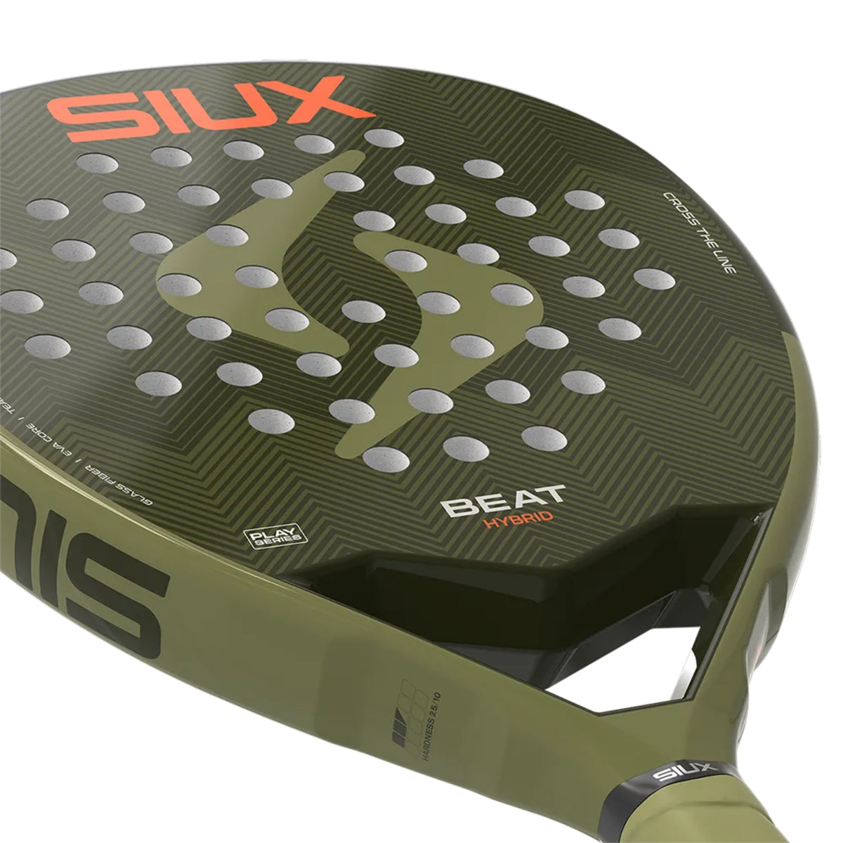 Siux Beat Hybrid 2026 Padel Racket, glossy green face detail