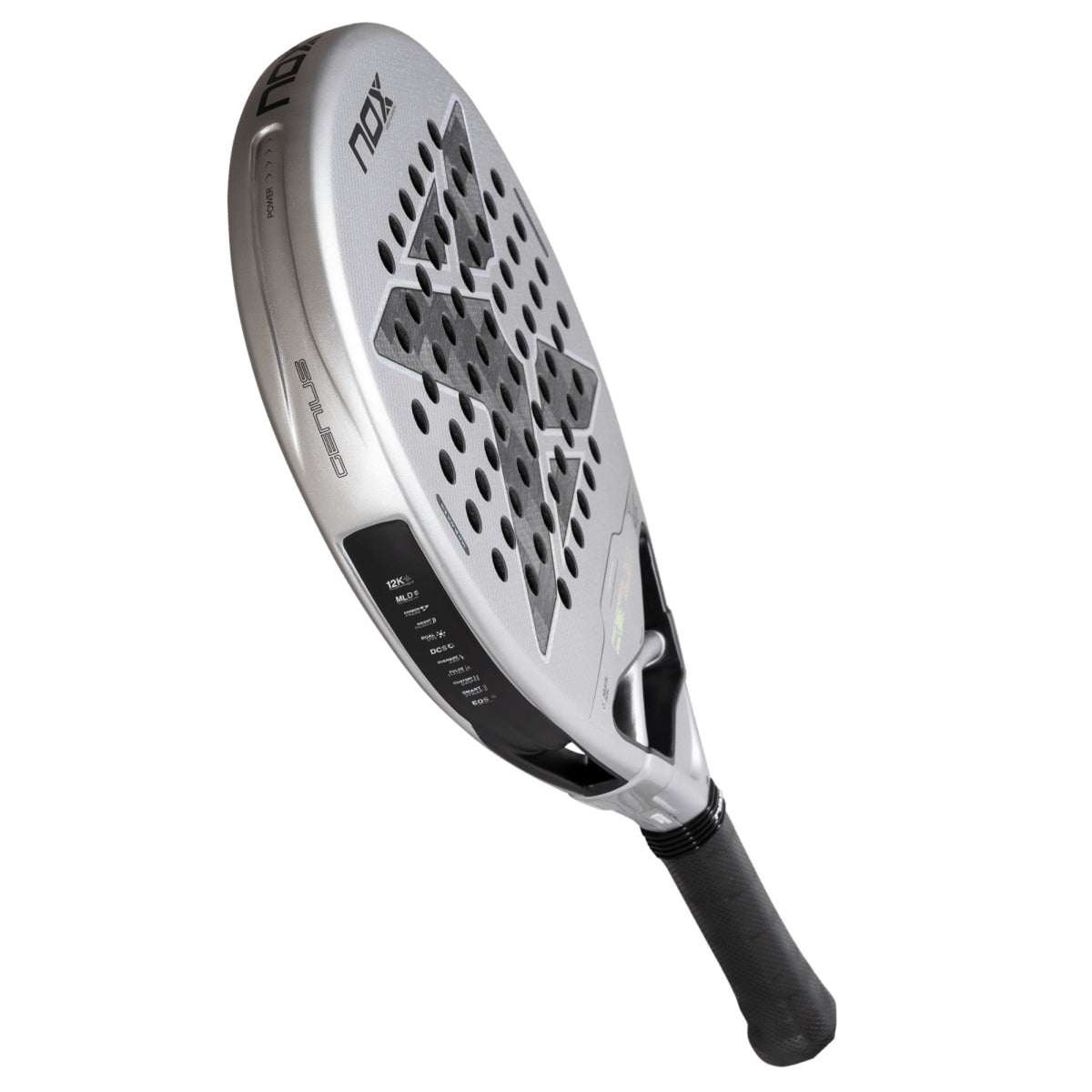 NOX Genius 12K Alum XTREM by Agustín Tapia 2027 Padel Racket — Three-Quarter Full Racket