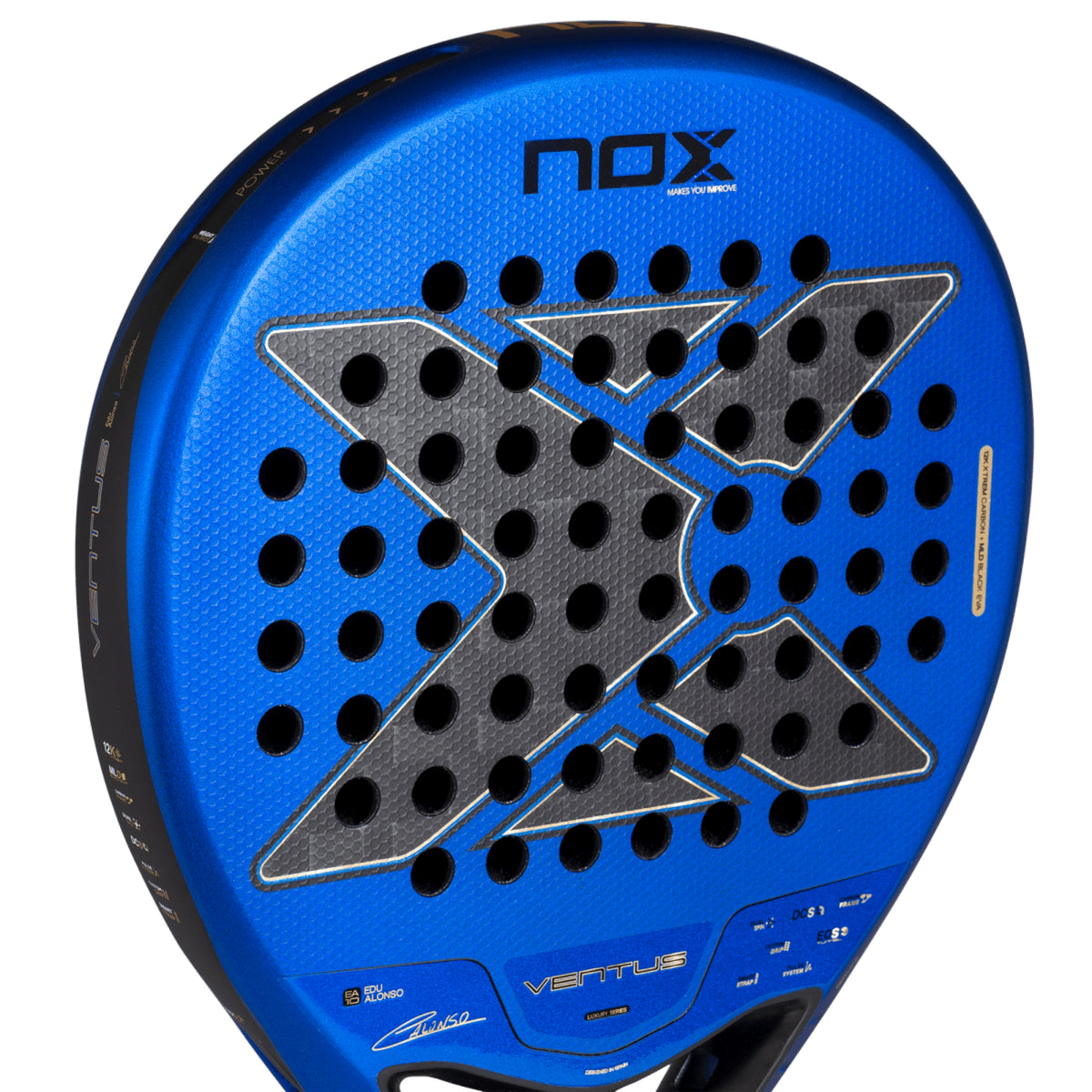 NOX Ventus Hybrid 12K XTREM by Edu Alonso 2027 Padel Racket — Face Texture Detail