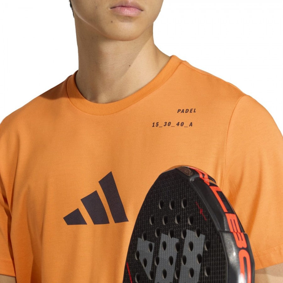 Adidas Padel Category Graphic Tee - Orange - Zoom