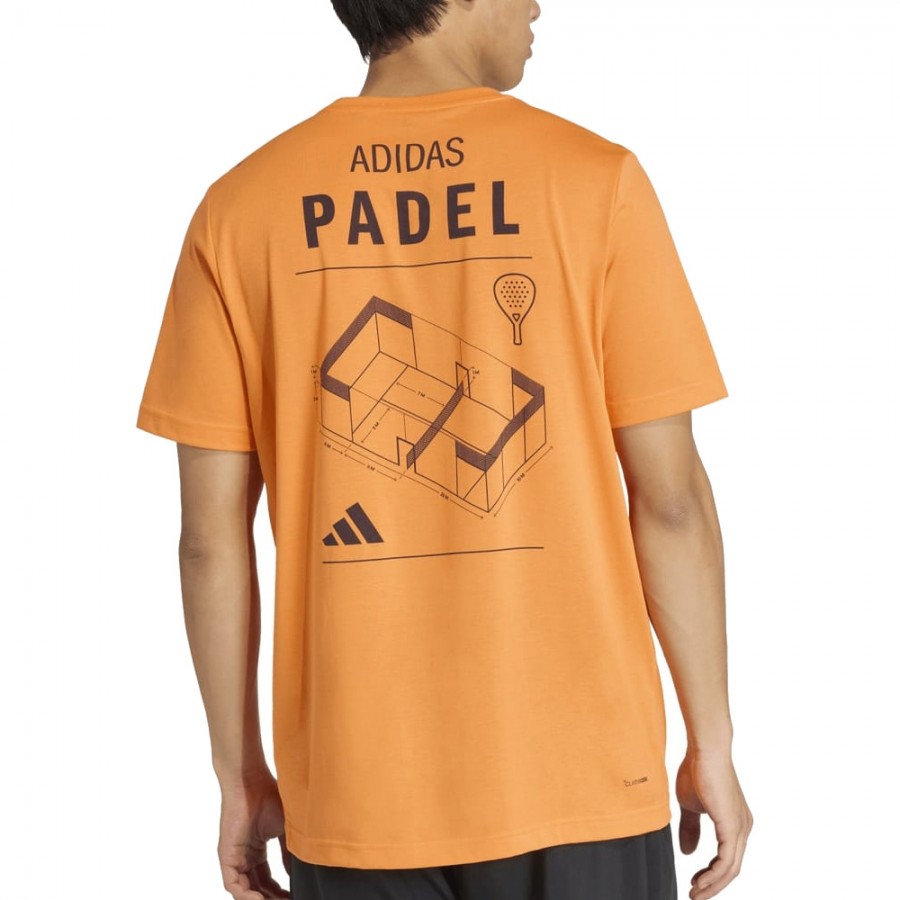 Adidas Padel Category Graphic Tee - Orange - Back