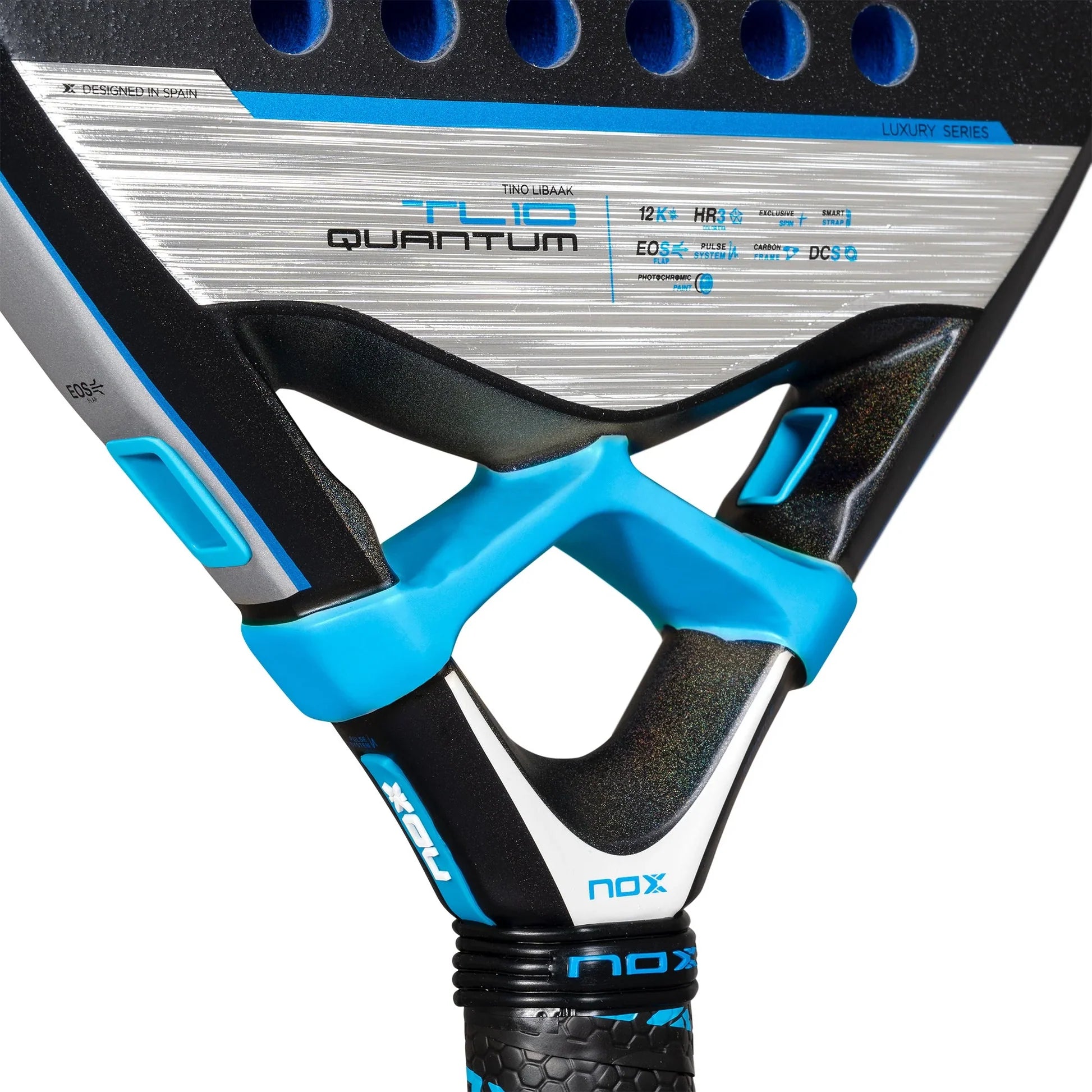 NOX TL10 Quantum 12K Padel Racket - Heart Blue