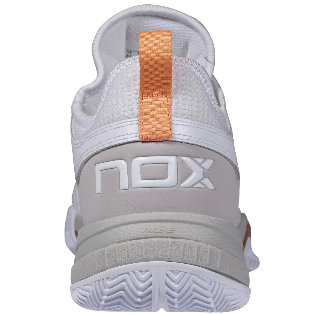 Nox NERBO Padel Shoe - White/Coral-Back